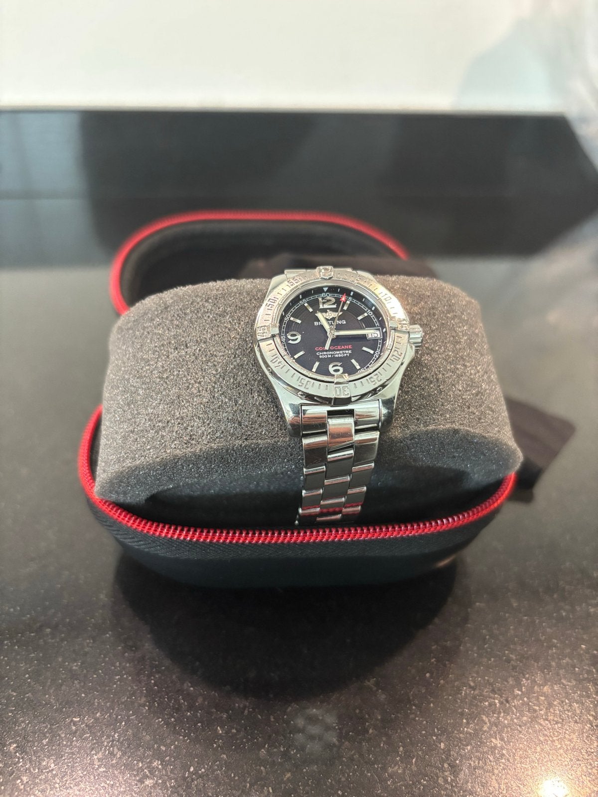 Breitling Colt Ocean A77380 dameshorloge 33mm, Sieraden, Tassen en Uiterlijk, Horloges | Dames, Overige merken, Staal, Staal, Polshorloge