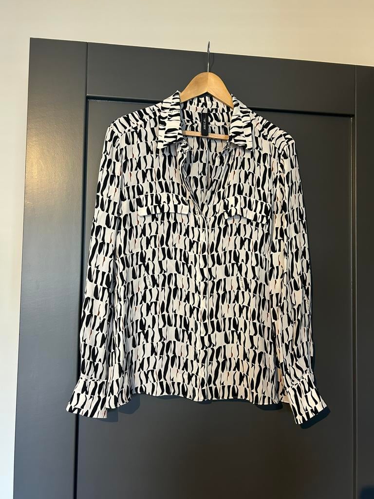 Fijne blouse met leuke print van MarcCain maat 6 te koop, Verzenden, Zo goed als nieuw, Maat 46/48 (XL) of groter, Overige kleuren