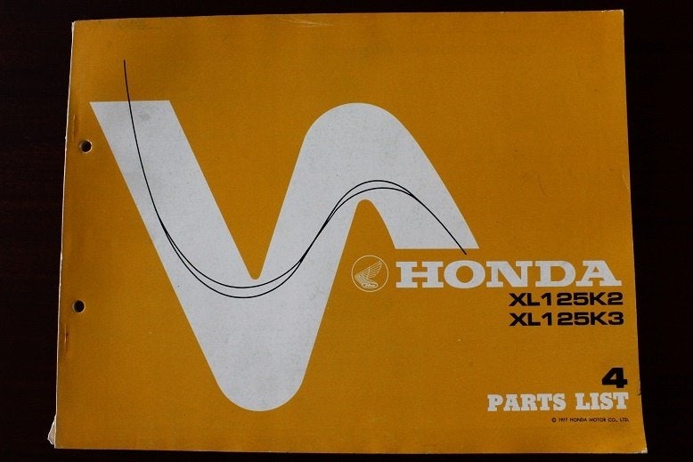 Honda XL125 K2 K3 1977 motorcycle parts list XL 125 off road, Ophalen of Verzenden, Honda