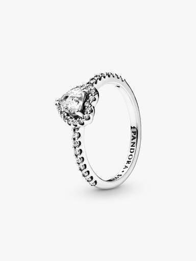 Pandora Verhoogd Hart Ring zilver - maat 50, 20 of groter, IJzer of Staal, Customerservice.nl@pandora.net, Nieuw