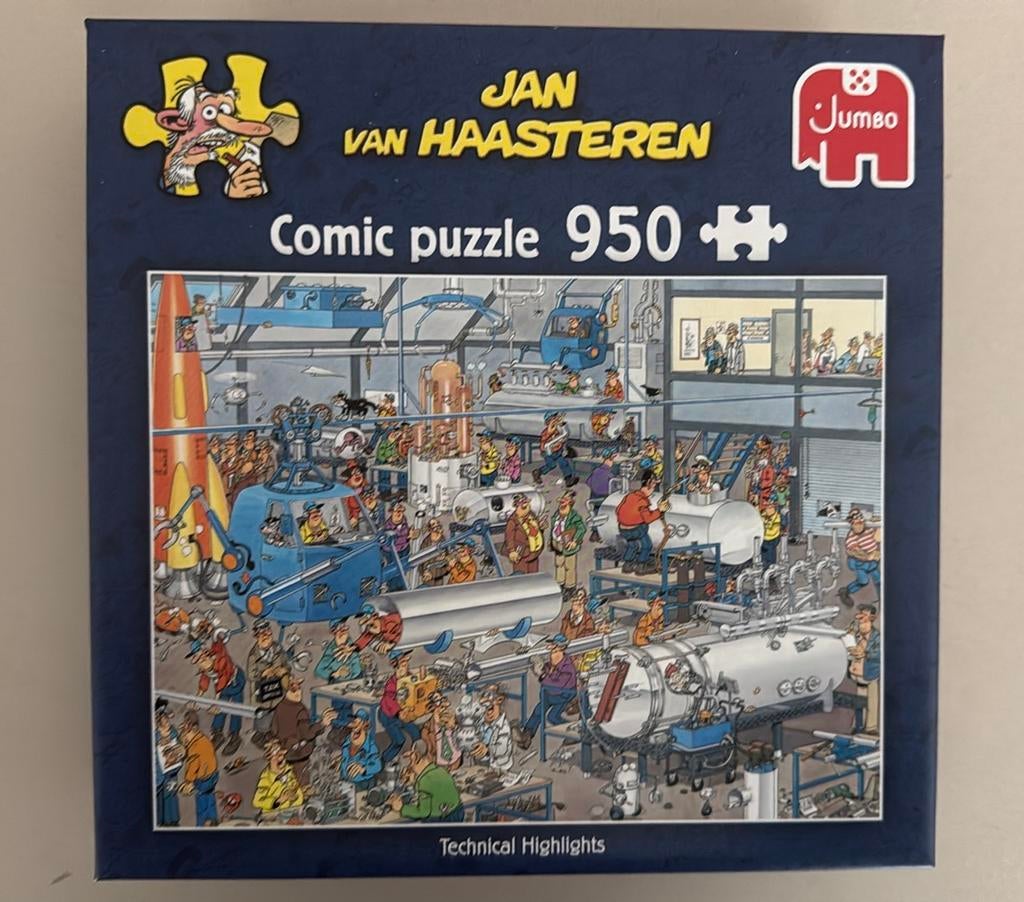 Jan van Haasteren puzzel 950st. Technical Highlights., Ophalen of Verzenden, 500 t/m 1500 stukjes, Zo goed als nieuw