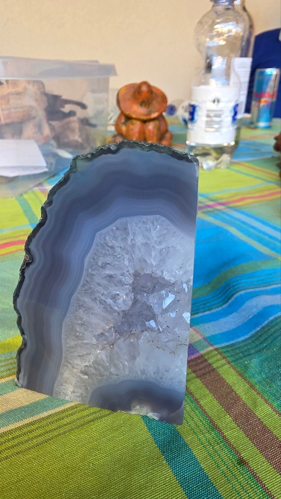 Prachtige Agaat Geode Plak - Natuurlijke Kristal Decoratie, Ophalen of Verzenden, Mineraal