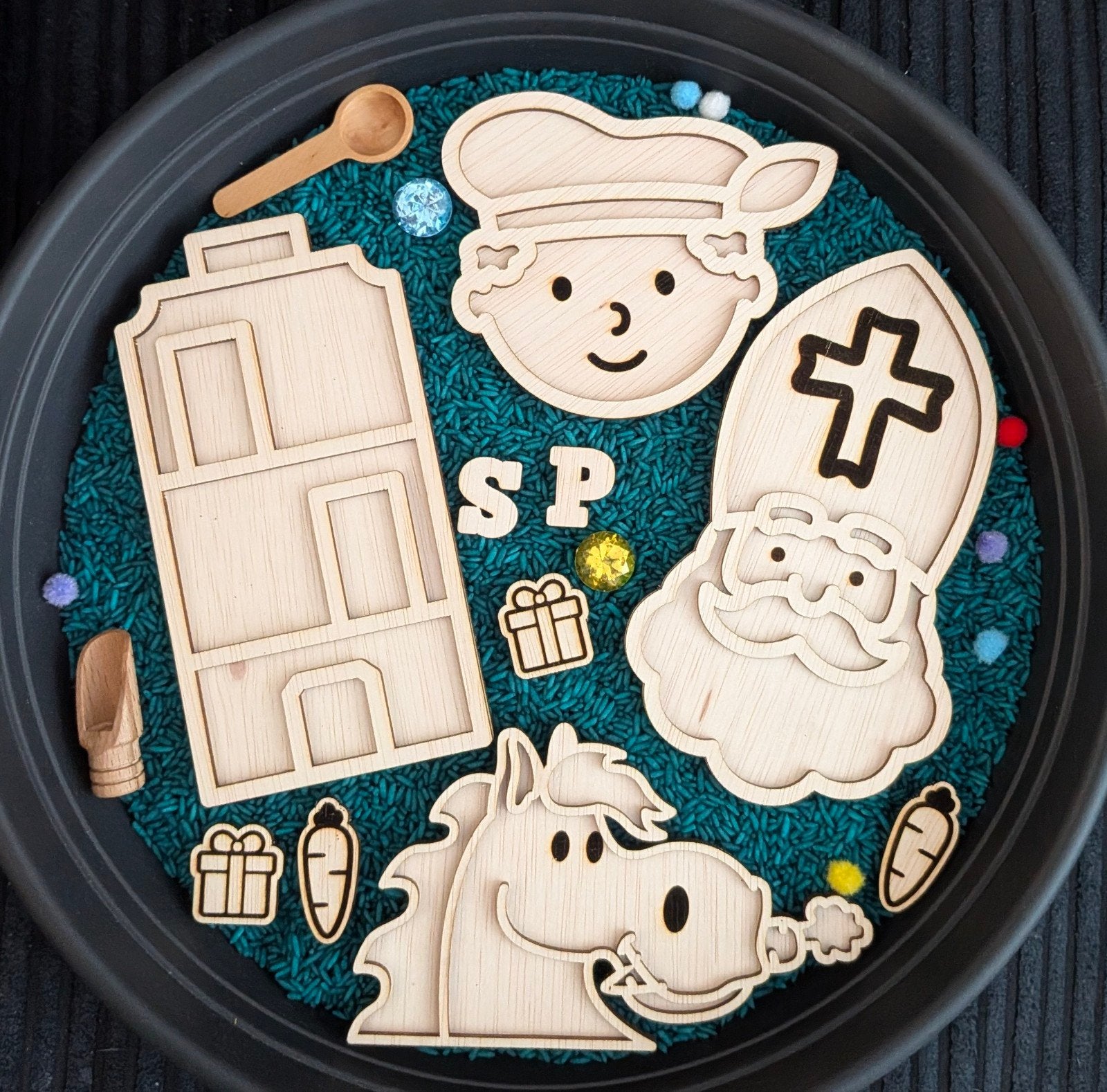 Sinterklaas Vulvormen & Houten Decoratie Set, Sensory, Ophalen of Verzenden, Zo goed als nieuw, Sensory