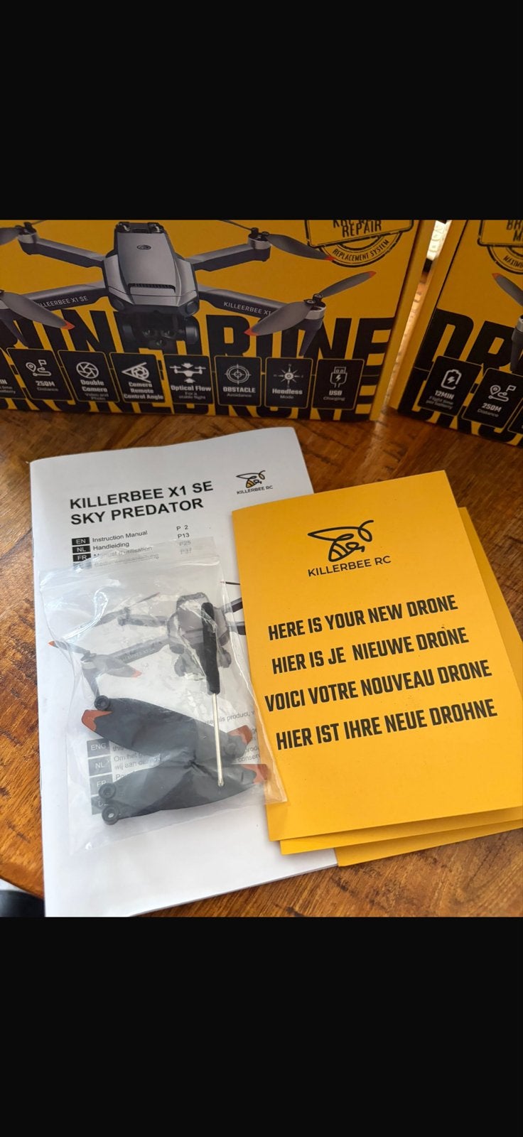 Killerbee X1 SE Sky Predator Drone - Nieuw in doos, 100 tot 1000 meter, Overige merken, Obstakel-ontwijking, Nieuw