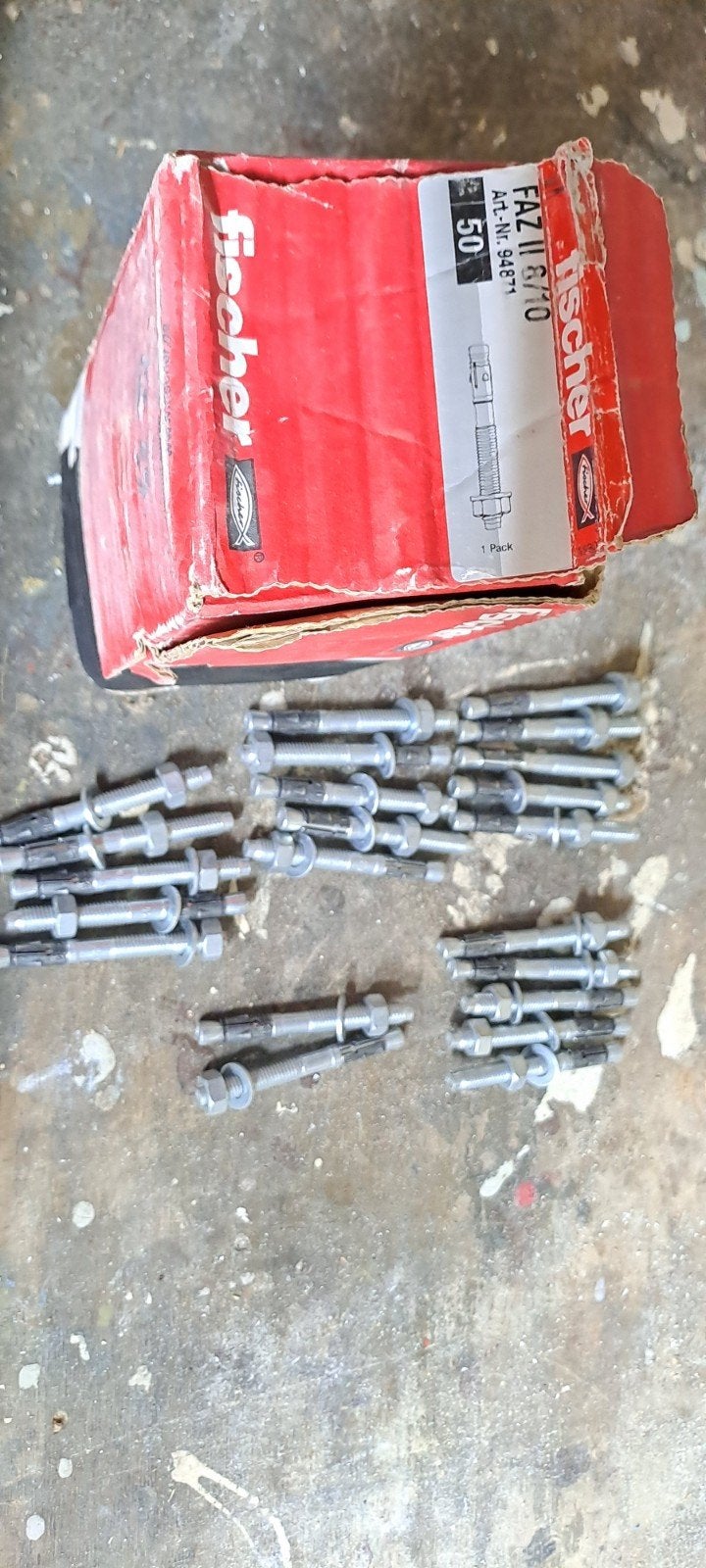 Fischer FAZ II 10/100 ankerbouten - 22 stuks, Ophalen, Nieuw, 50 tot 100 mm, Bouten of Moeren