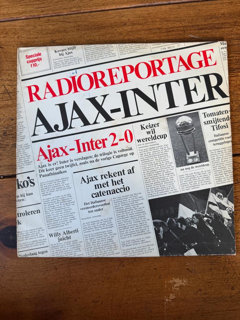 Ajax LP collectie item: Radioreportage Ajax-Inter, Ophalen of Verzenden, 1970 - 1979, Gebruikt