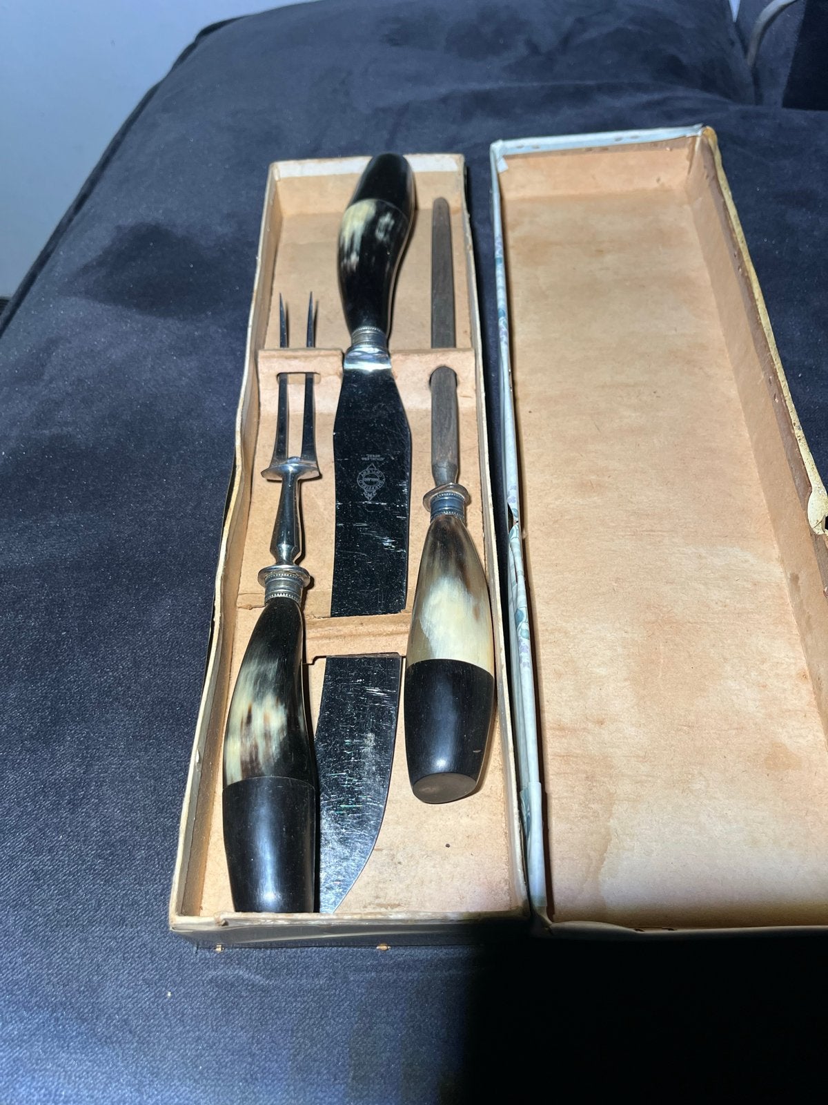Vintage Sheffield Bestekset met Hoorn Handvatten, Ophalen of Verzenden