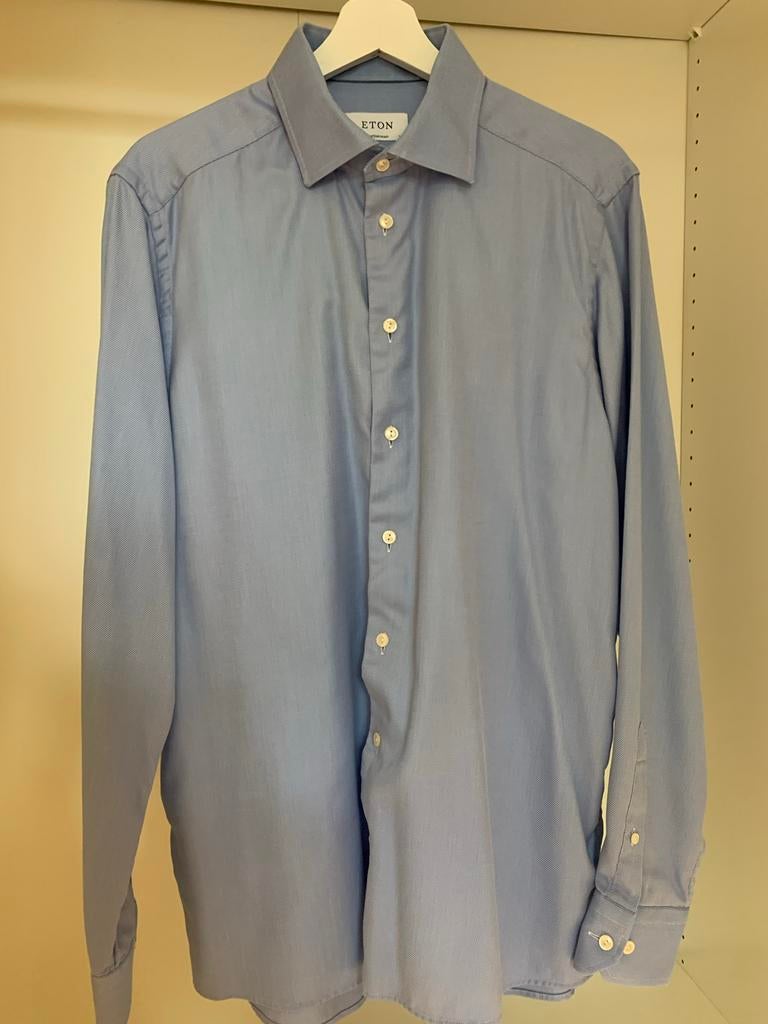 Eton Contemporary overhemd - Halswijdte 42, Verzenden, Zo goed als nieuw, Blauw, Halswijdte 41/42 (L)