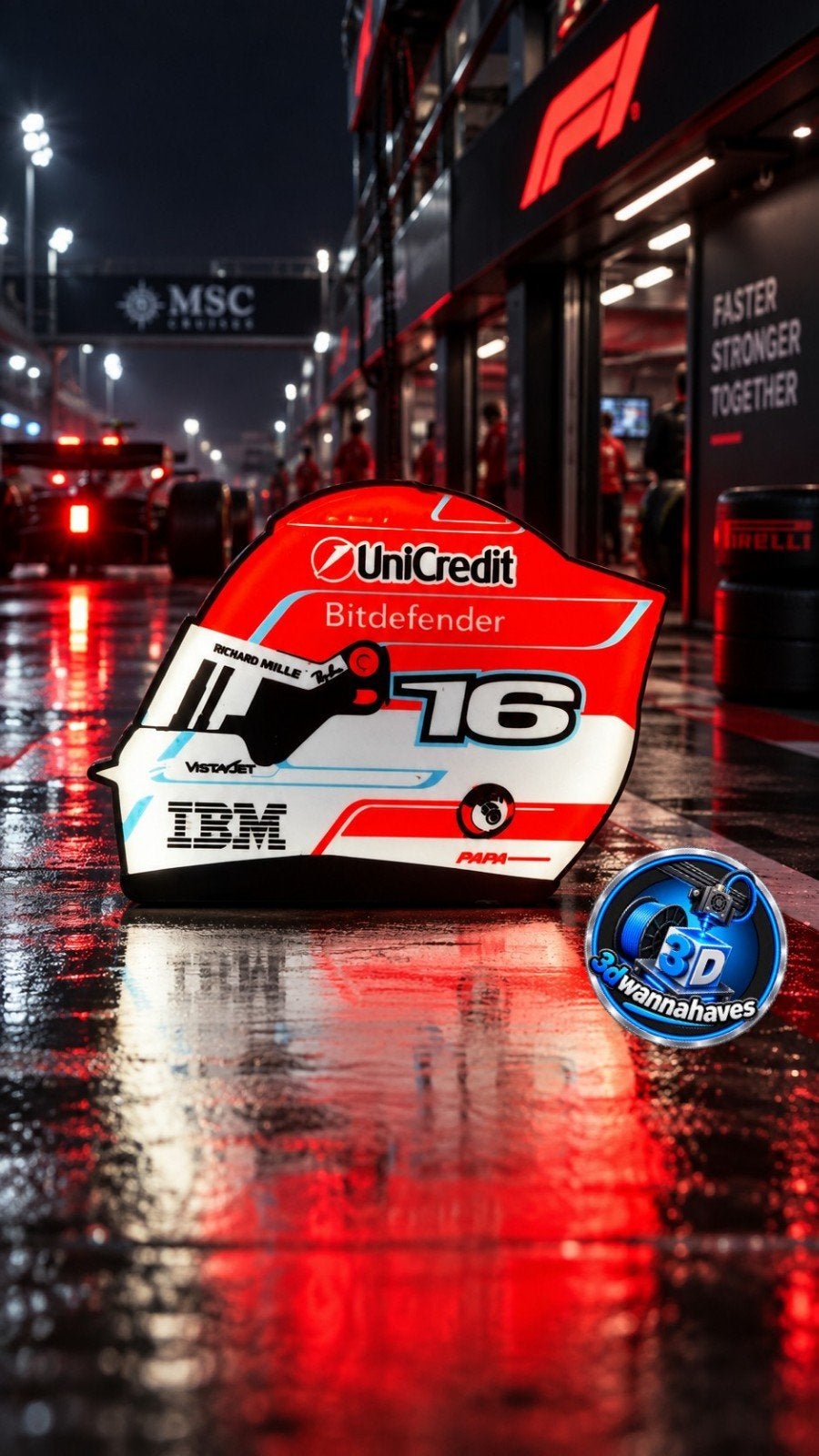 Charles Leclerc F1 Helm Lichtbak - Ferrari Decoratie, Ophalen of Verzenden, Nieuw, Formule 1
