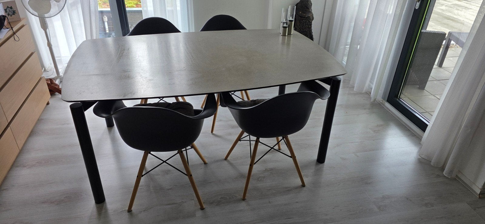 Eettafel set met 4 mooie stoelen!, Ophalen, Gebruikt, Rechthoekig, 50 tot 100 cm