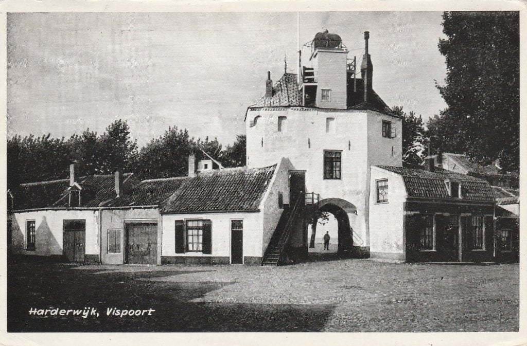 harderwijk- vispoort, Ophalen of Verzenden, 1940 tot 1960, Gelderland