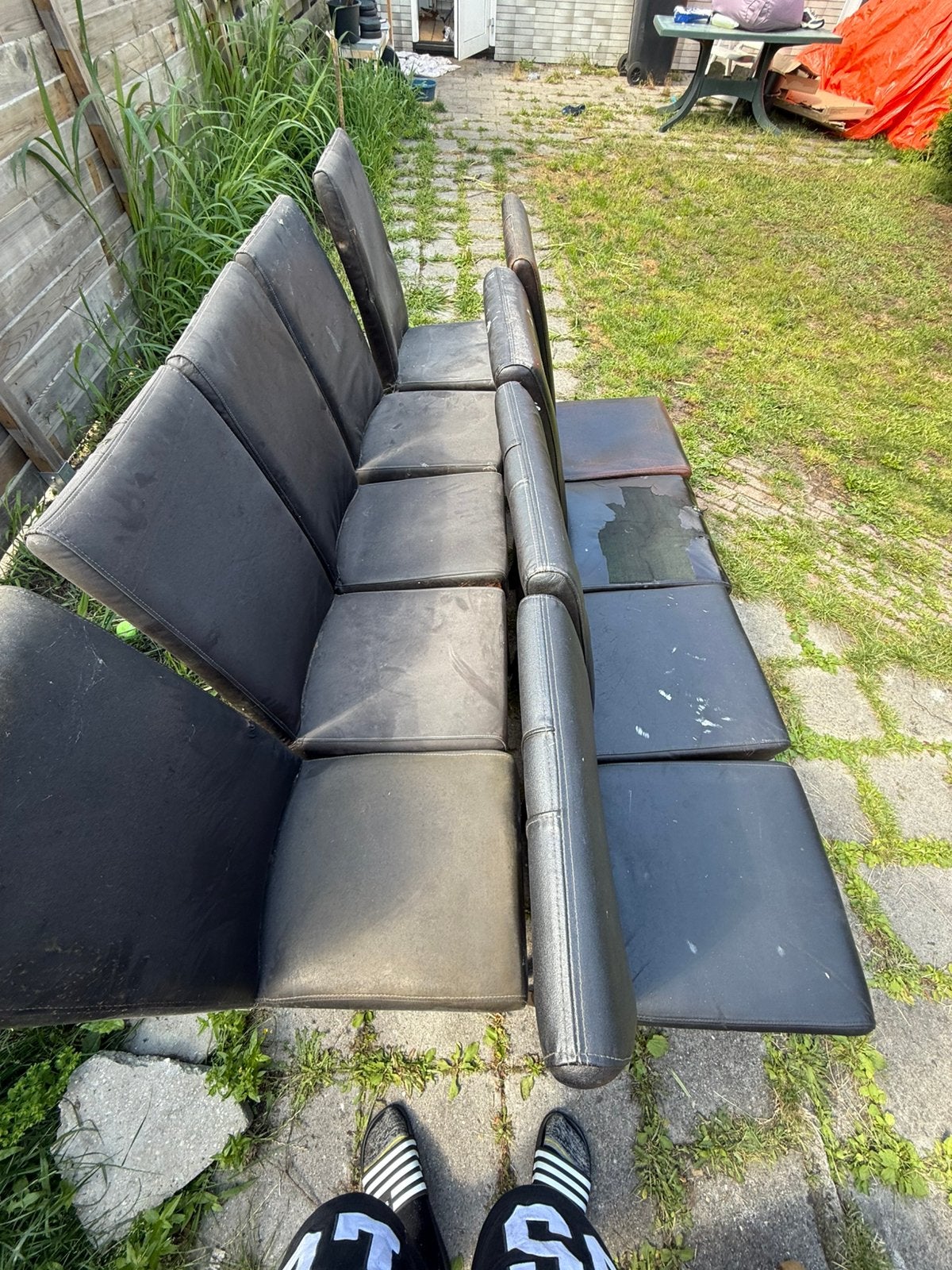 GRATIS 9 eettafel stoelen, Huis en Inrichting, Ophalen, Gebruikt, Bruin, Vijf, Zes of meer stoelen