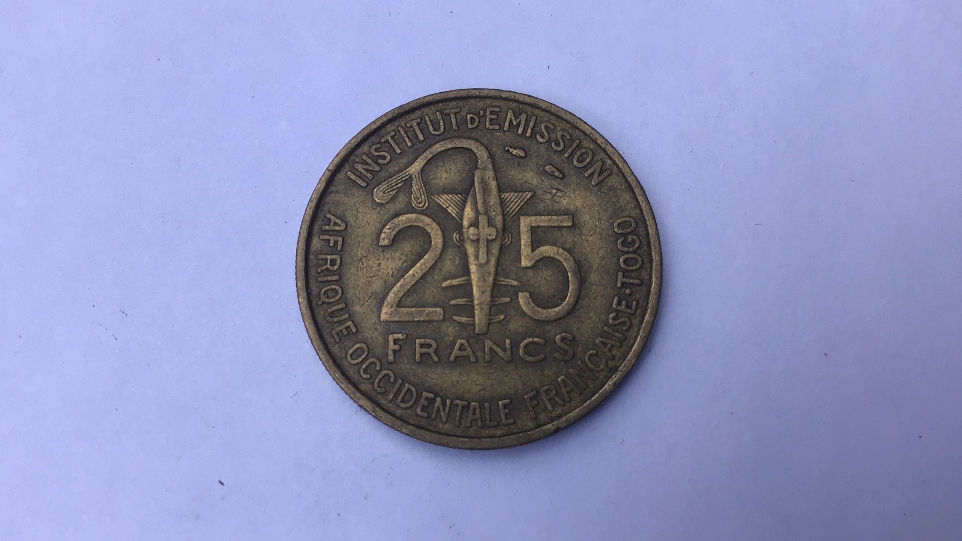 Frans west Afrika 25 francs 1957., Ophalen of Verzenden, Overige landen
