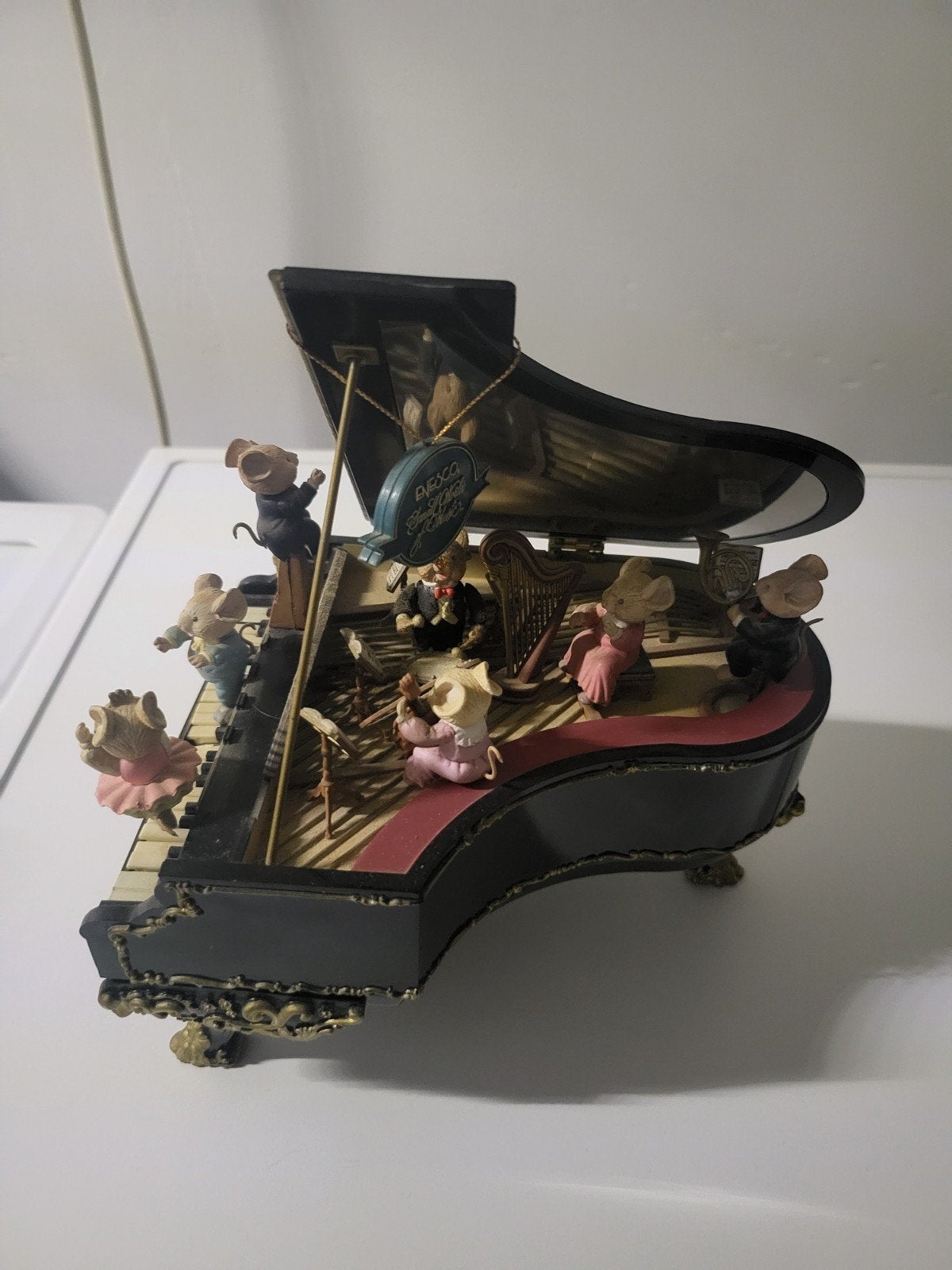 Muziekdoos Vleugel met Muisjes Orkest - Vintage Decoratie, Ophalen, Gebruikt