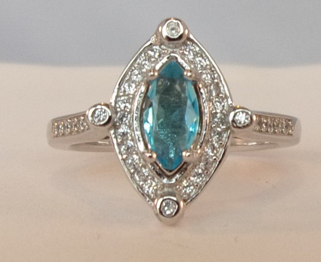 Nieuwe zilveren dames ring met Topaas, Verzenden, Nieuw, 17 tot 18, Met edelsteen