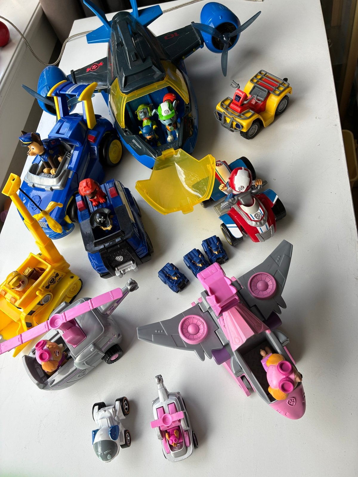 Grote Paw Patrol speelgoedcollectie met voertuigen en figure, Ophalen of Verzenden, Gebruikt