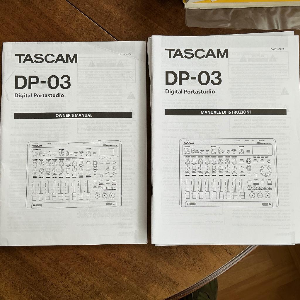 Tascam DP-03 Multitrack Recorder Handleidingen, Ophalen of Verzenden
