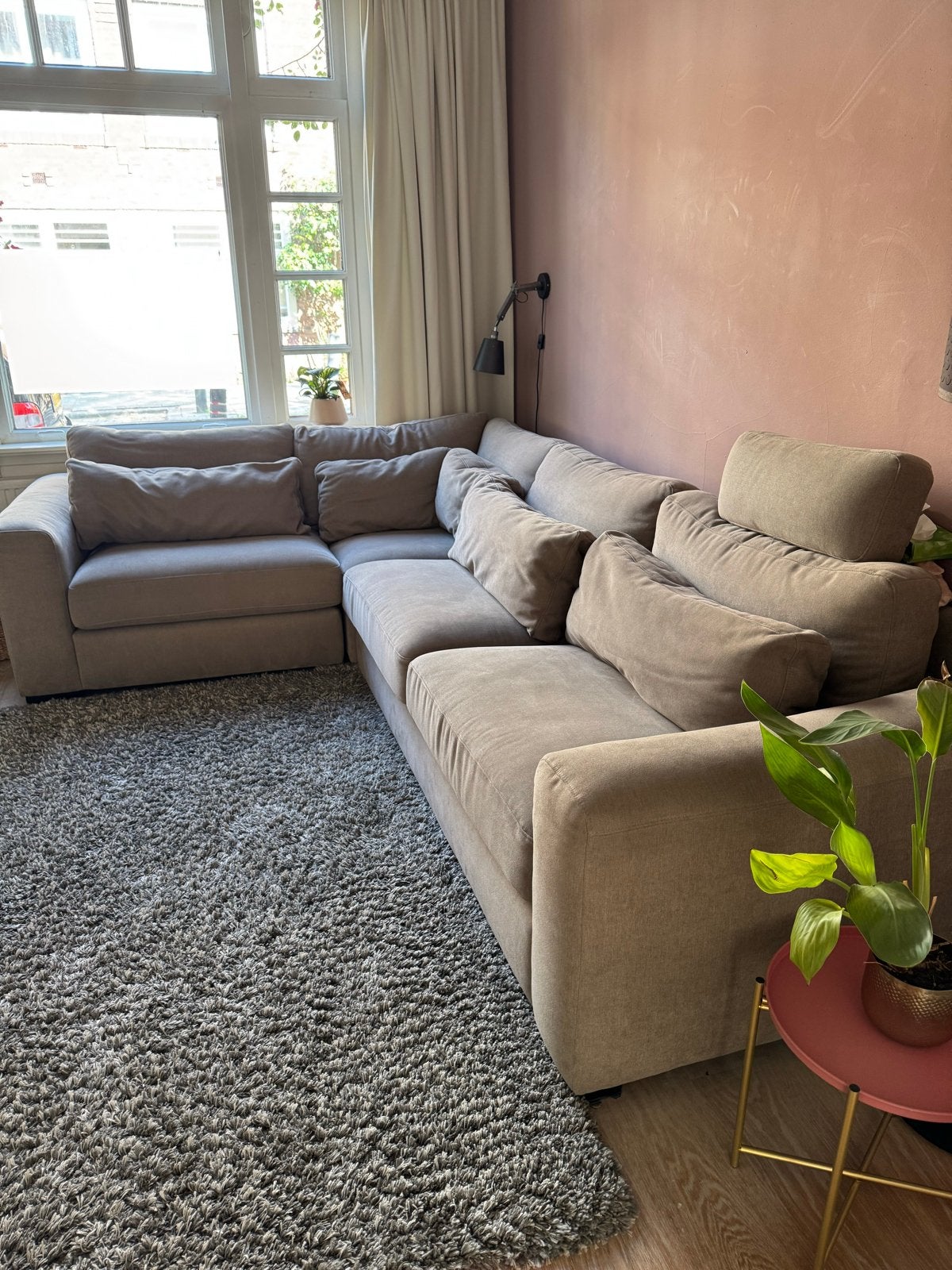 Comfortabele Hoekbank - heerlijke kussens, Huis en Inrichting, Ophalen, 100 tot 125 cm, Hoekbank, 300 cm of meer