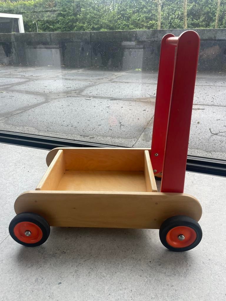 Stoere houten loopwagen/duwkar van Dijk Toys, Ophalen, Gebruikt, Duw- of Trekspeelgoed