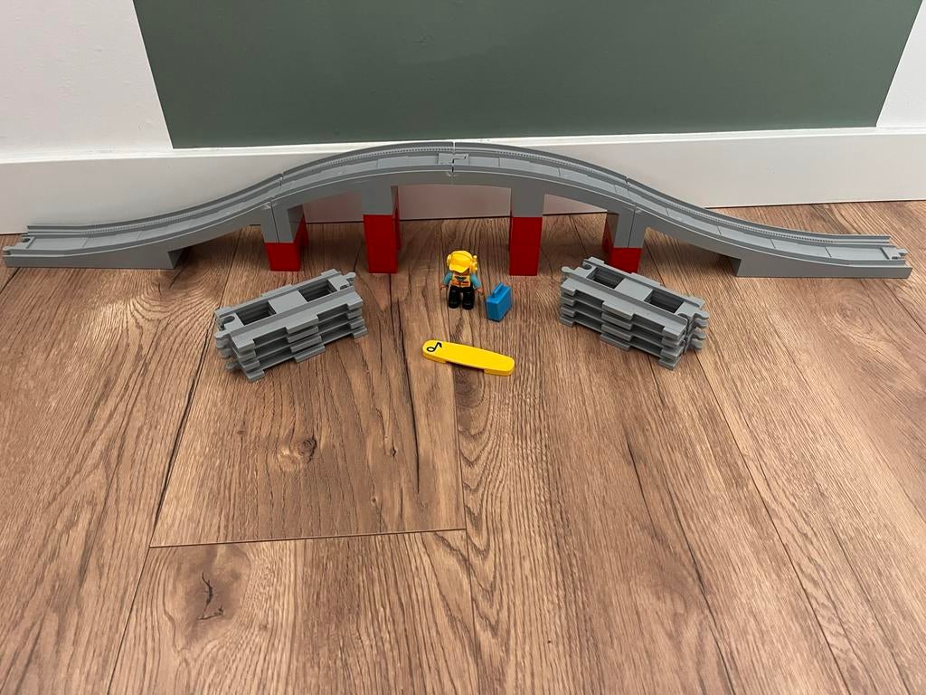 Duplo 10872 Treinbrug en Rails, Ophalen, Inclusief minifiguren, Gebruikt, Overige typen