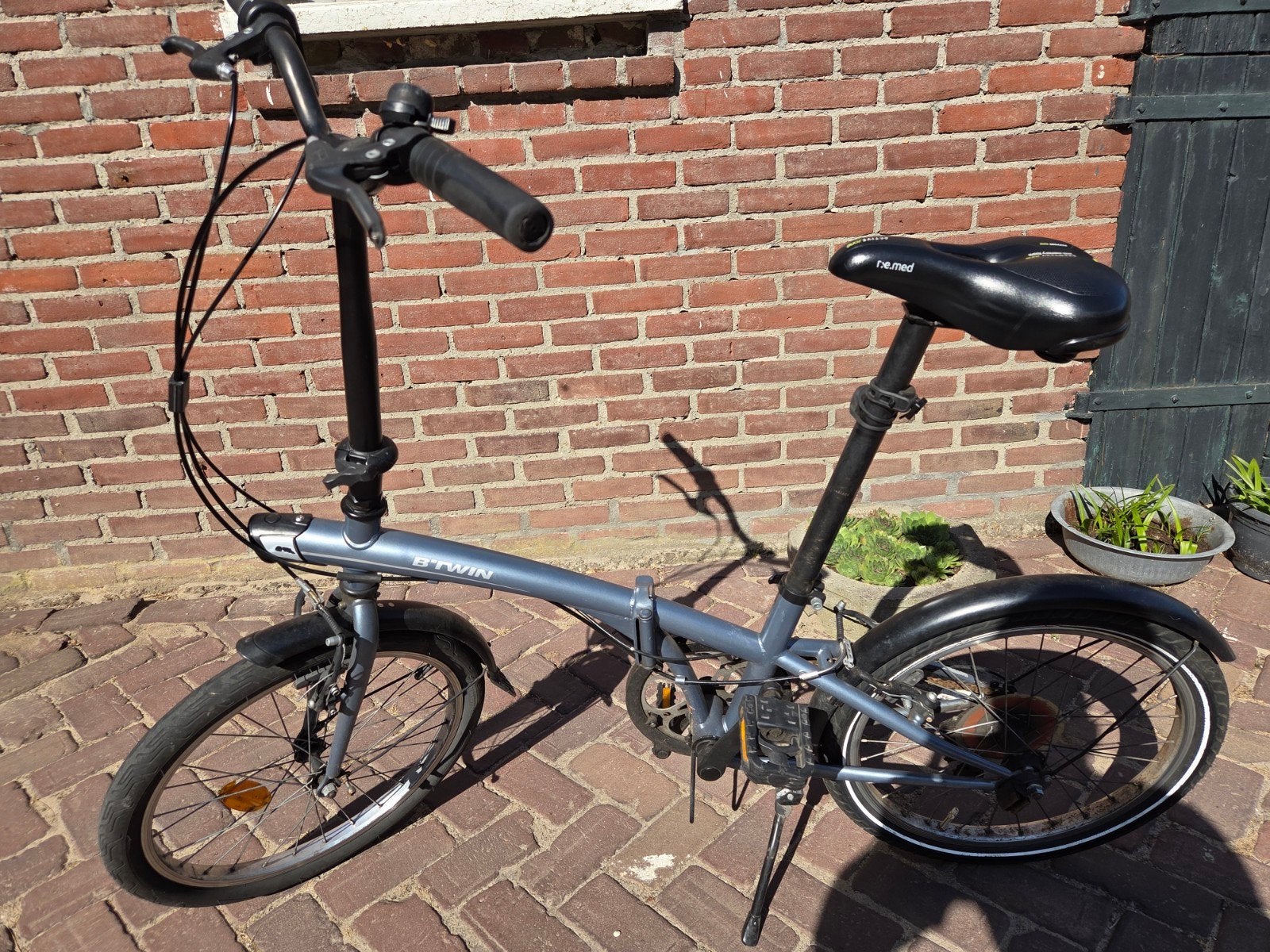 Vouwfiets Btwin Tilt 120 - grijs - 20 inch, 20 inch of meer, Gebruikt, Velgrem, Versnellingen