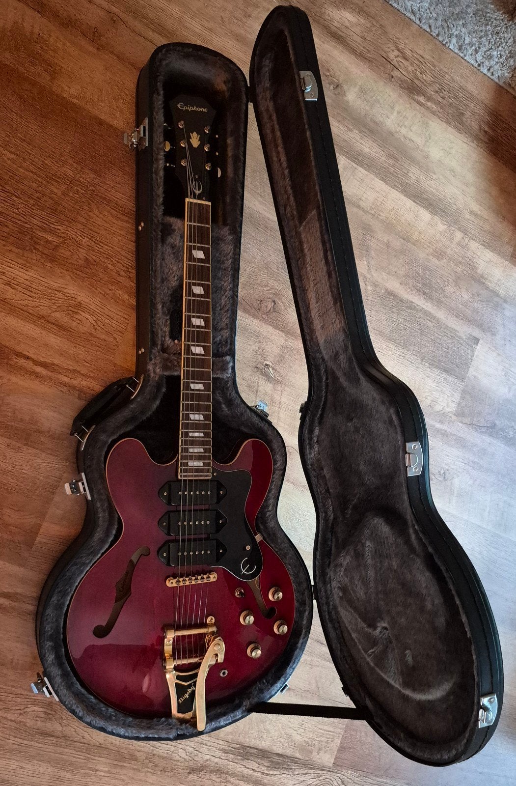 Epiphone Riviera Custom P93 Gitaar incl koffer, Muziek en Instrumenten, Ophalen, Gebruikt, Semi-solid body, Epiphone