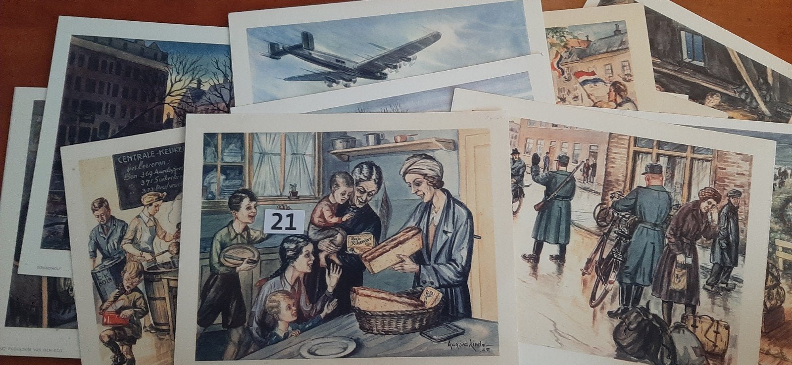Hongerwinter 1944/1945    18  platen in doos, Ophalen of Verzenden, Landmacht, Nederland, Boek of Tijdschrift