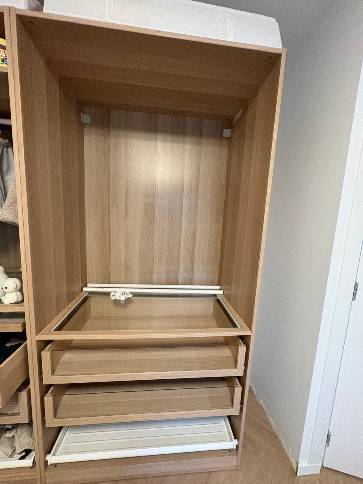 Ikea Pax kledingkast 100x201 wit geglazuurd eiken, Ophalen, 200 cm of meer, 50 tot 100 cm, Zo goed als nieuw