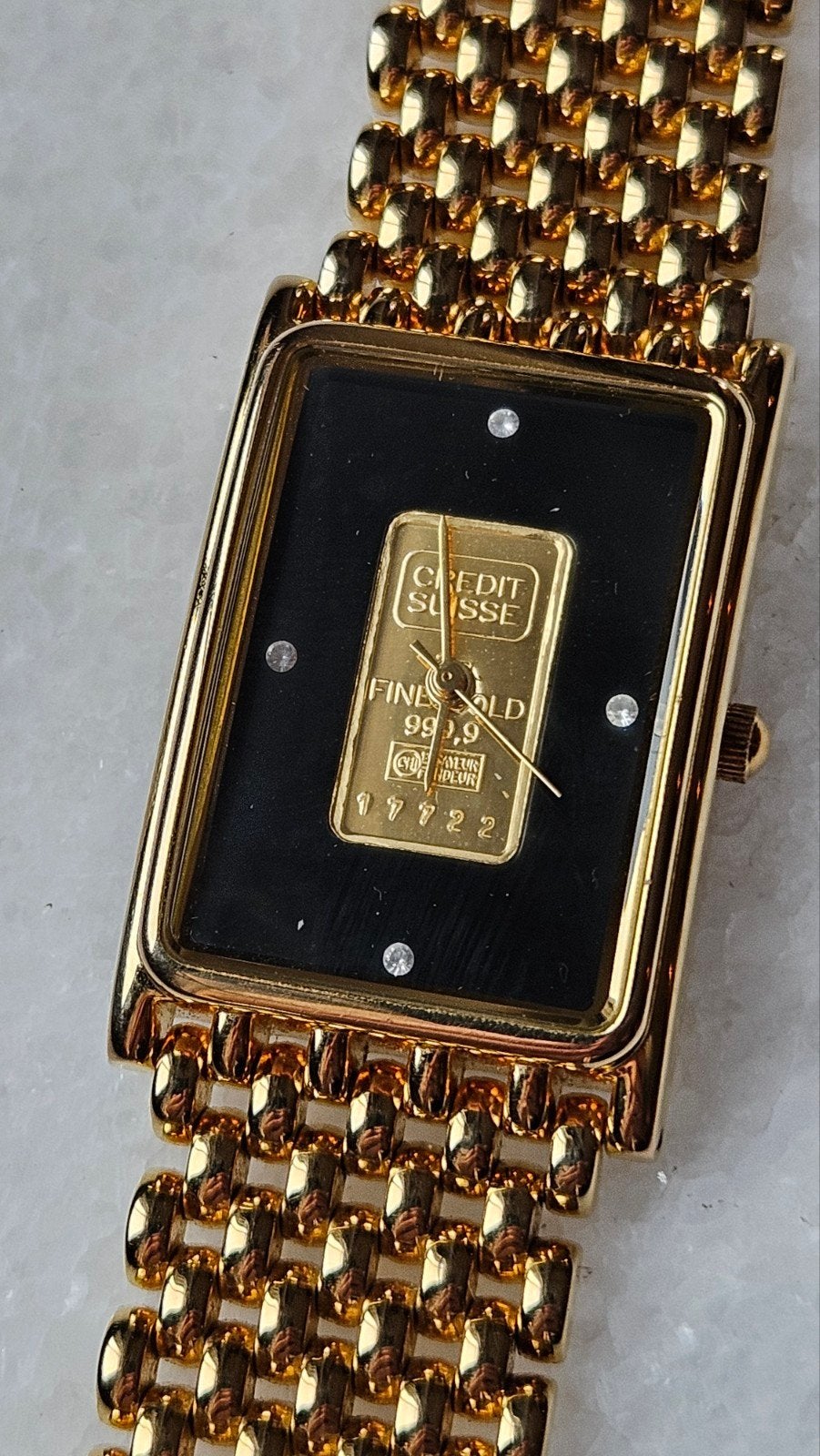 credit suisse horloge, Ophalen of Verzenden, Goud