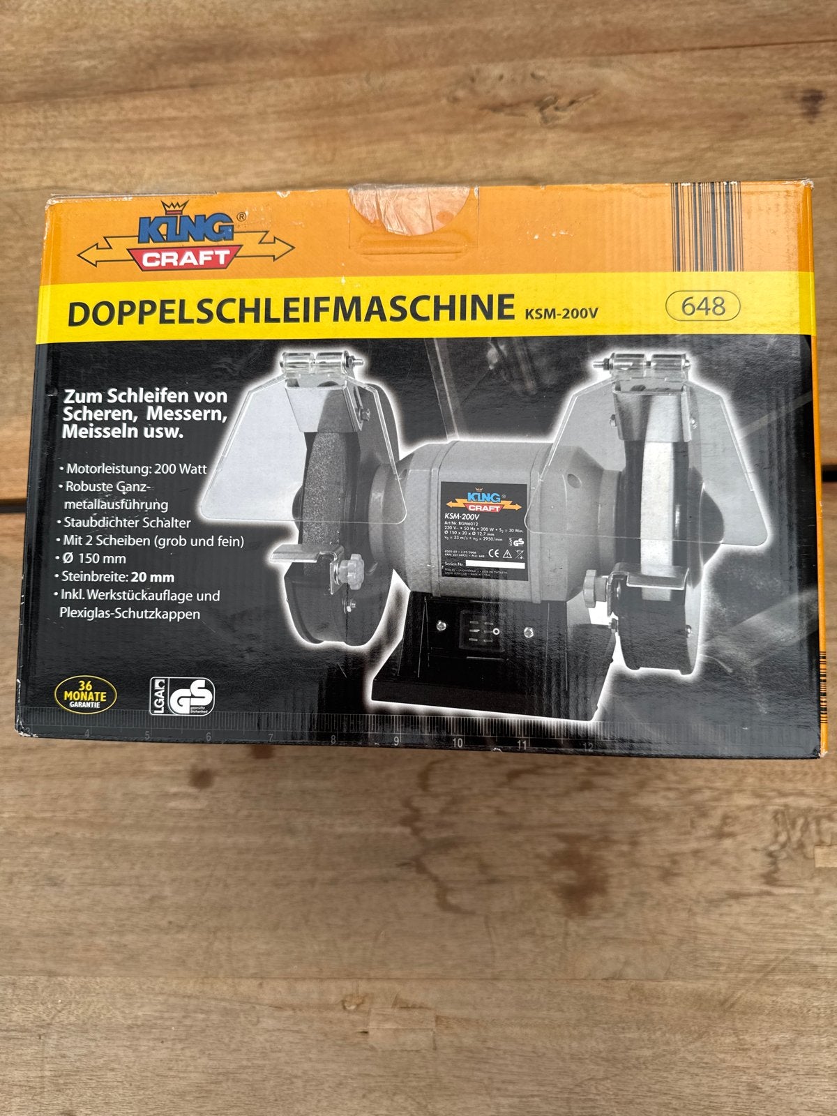 King Craft Dubbele Slijpmachine KSM-200V - Nieuw in doos, Ophalen of Verzenden, Nieuw, Minder dan 700 watt, Werkbankslijpmachine