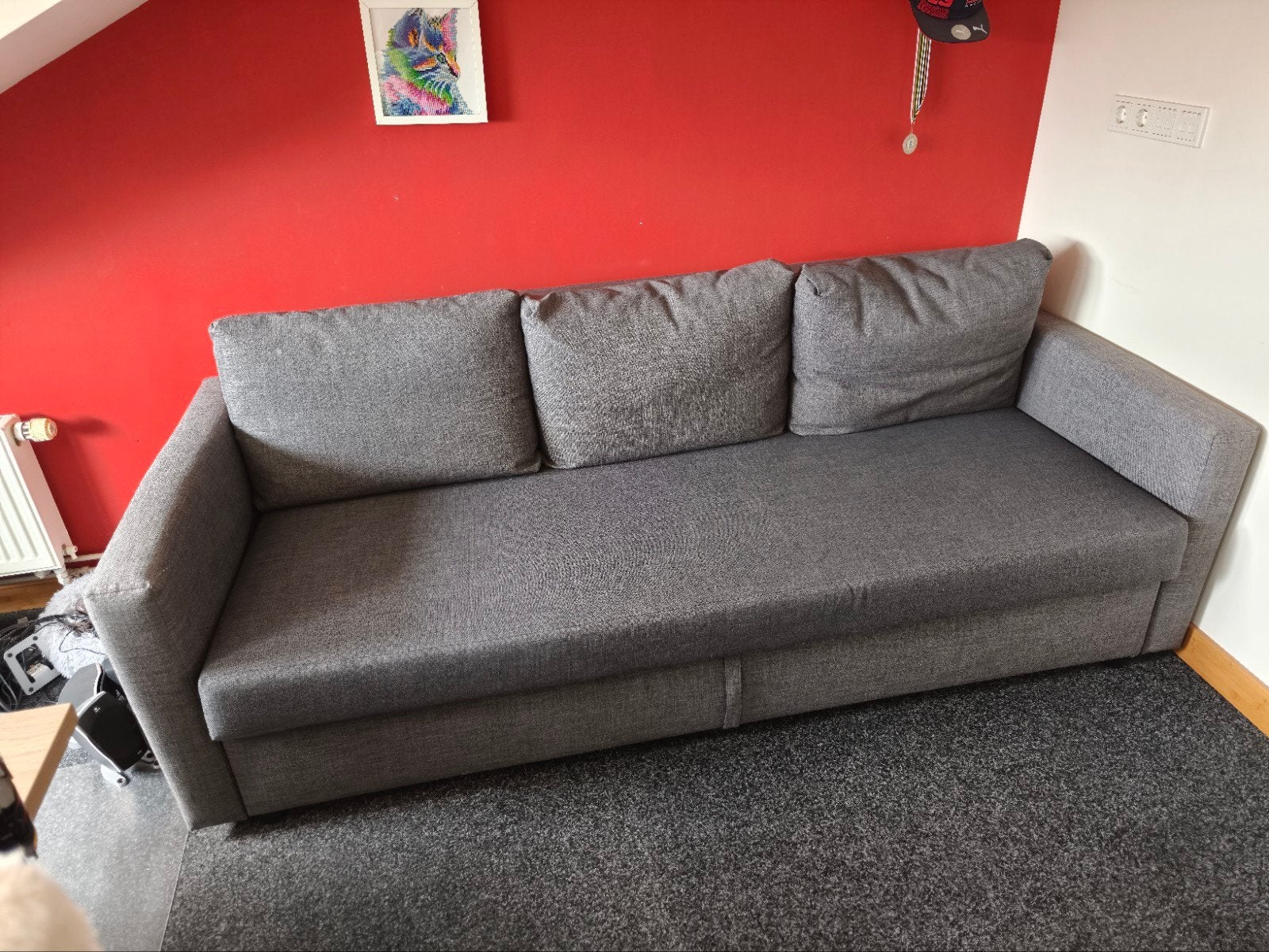 Ikea Slaapbank Friheten grijs, Huis en Inrichting, Slaapkamer | Slaapbanken, Ophalen, Gebruikt, Grijs, Overige maten