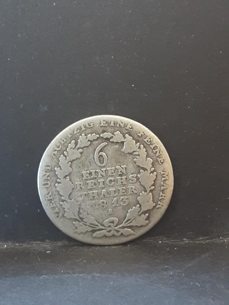 6 Einen Reichs Thaler 1813, Ophalen of Verzenden, Duitsland, Losse munt, Zilver