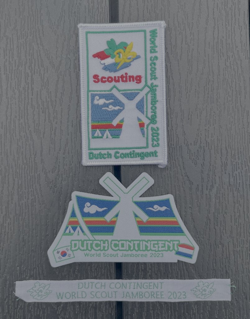 Jamboree WJ 2023 - Zuid-Korea - NL Contingentsbadge +, Ophalen of Verzenden, Nieuw, Embleem, Speld of Insigne