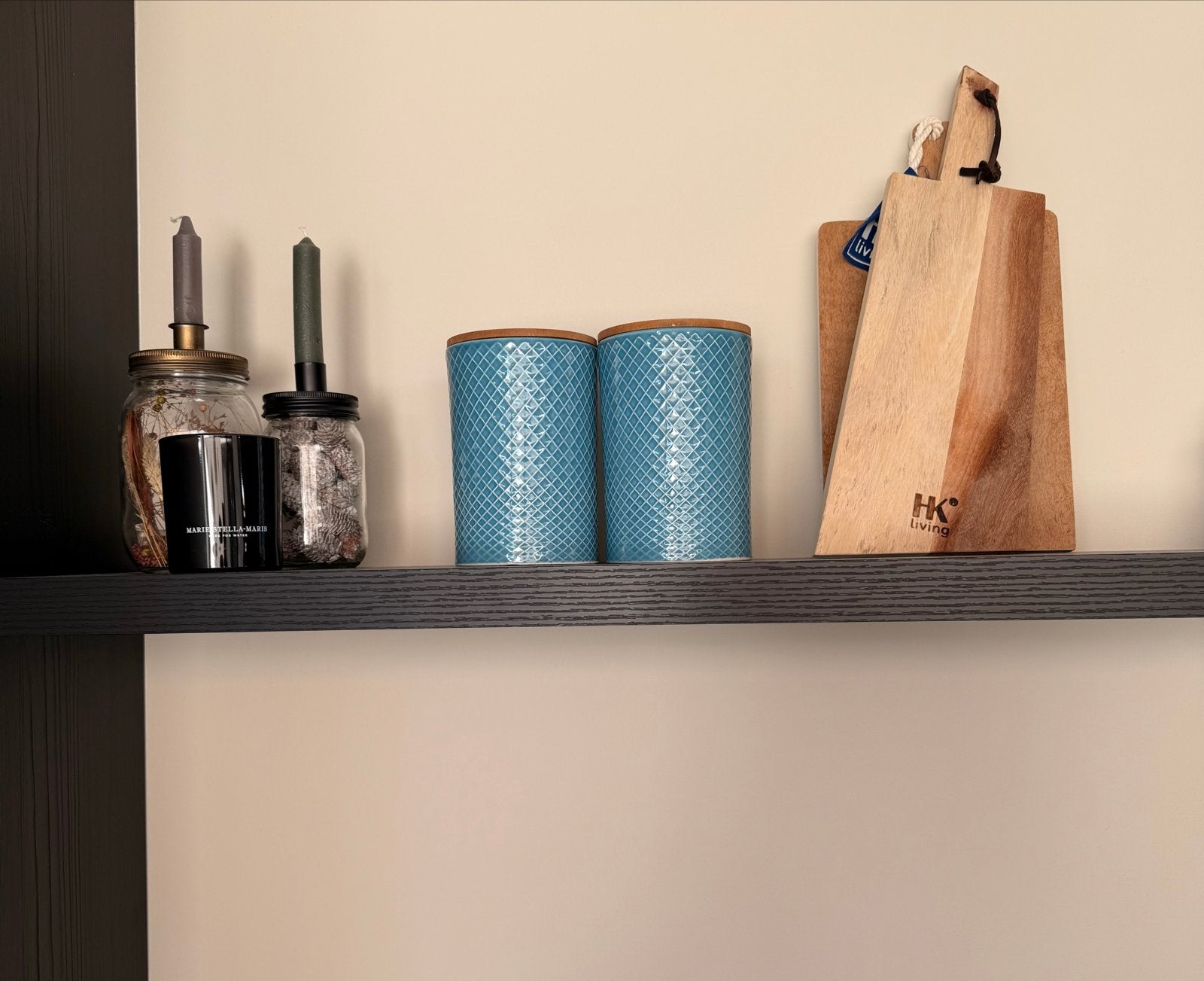2 blauwe voorraadpotten van Inari - 16 cm hoog, Huis en Inrichting, Ophalen, Blauw, Zo goed als nieuw, Voorraadpot