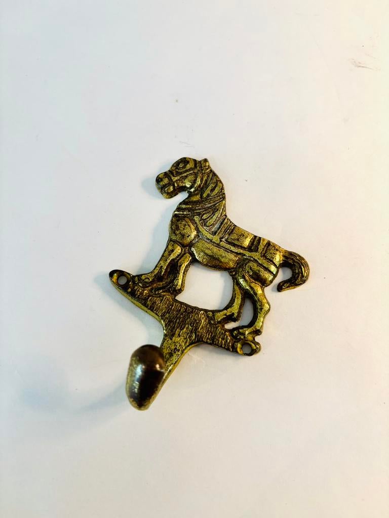 Vintage messing paarden wandhaakje, Antiek en Kunst, Verzenden, Koper