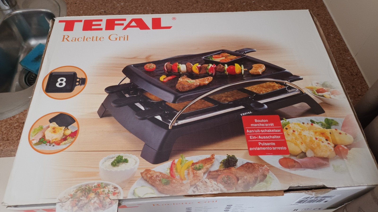 Tefal Raclette Gril, Verzenden, Zo goed als nieuw, 8 personen of meer