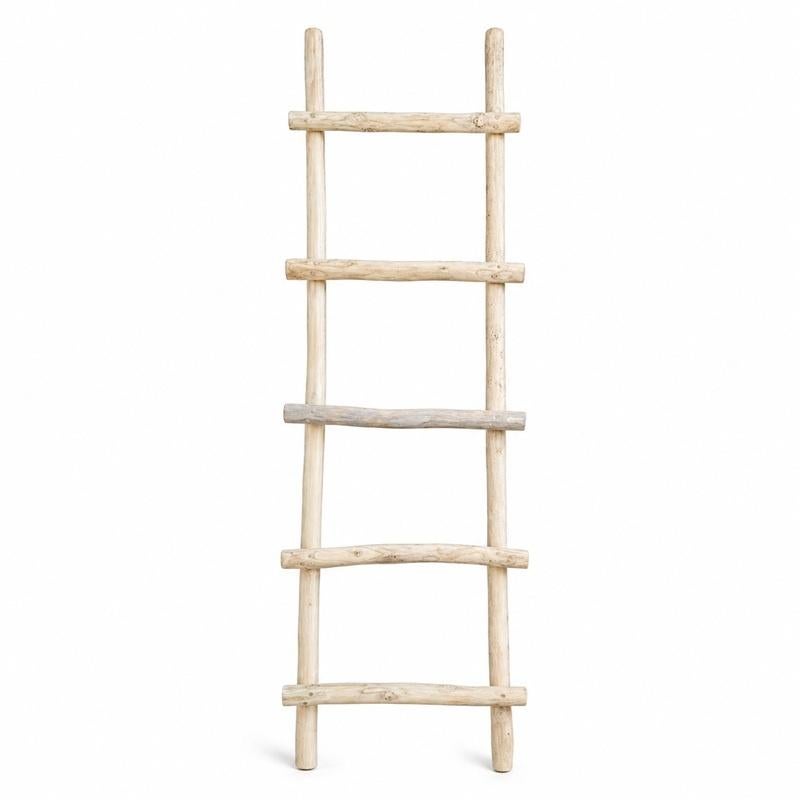 Decoratie Trapladder van Teak Hout Naturel 5 Treden 150 cm, Hout, Info@dehanzeherten.nl, De Hanze Herten BV, Nieuw