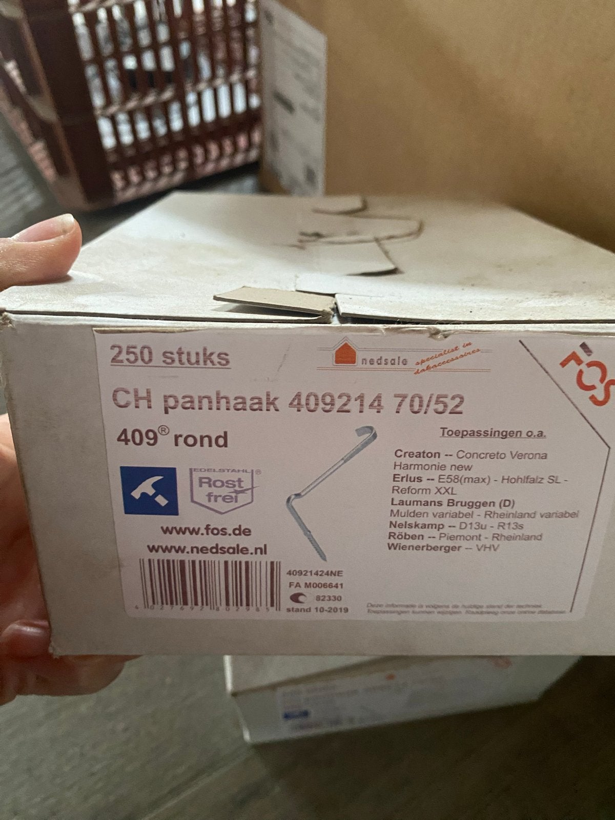 FOS CH panhaak 409214 70/52 RVS - 1,75 doos, 50 tot 100 mm, Overige typen, Ophalen of Verzenden, Zo goed als nieuw