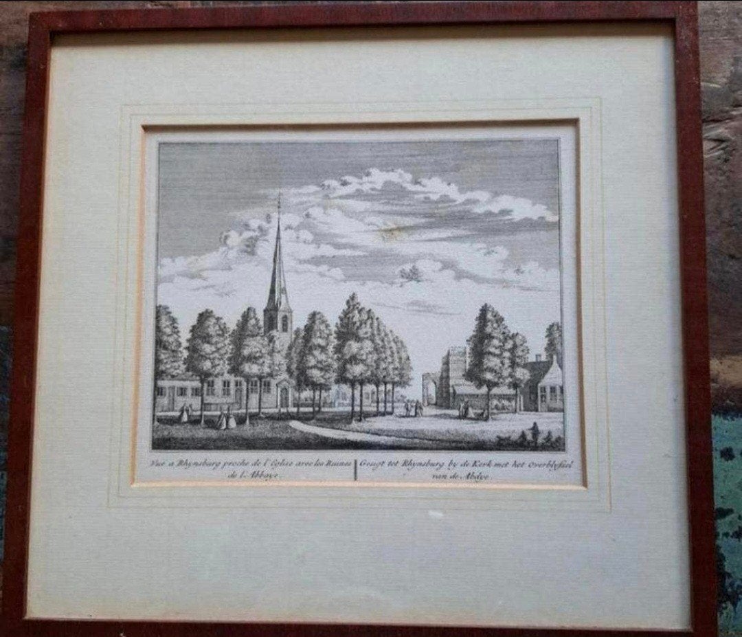 18e-eeuwse Kopergravure Rijnsburg door Hendrik Spilman, Antiek en Kunst, Ophalen of Verzenden