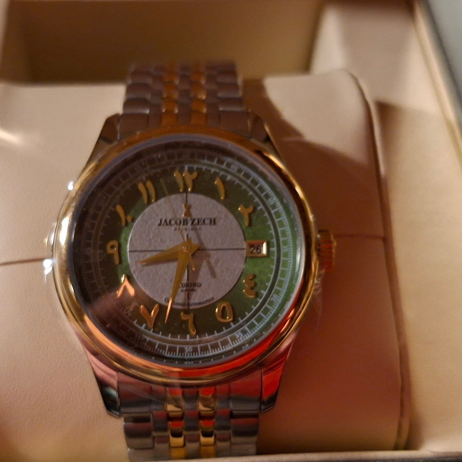 JACOB ZECH AUTOMAATISCH TORINO HEREN HORLOGE.., Overige merken, Staal, Polshorloge, Ophalen of Verzenden