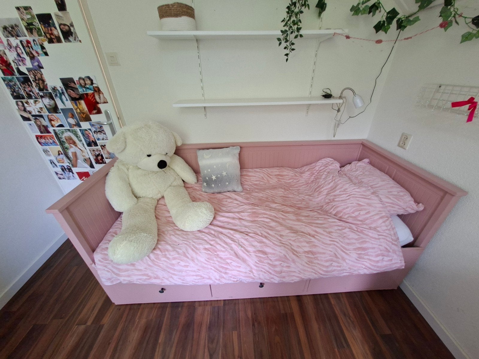 IKEA HEMNES Bedbank - Roze - Zo goed als nieuw, Ophalen, Zo goed als nieuw, 80 cm, 200 cm