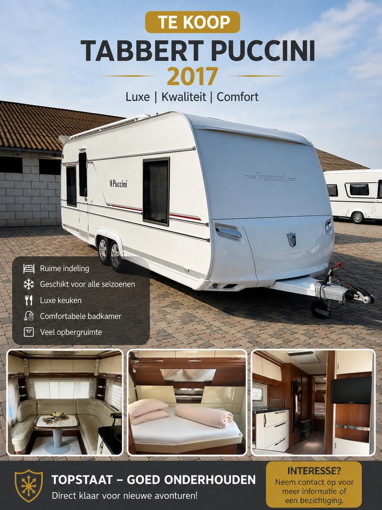 Tabbert Puccini 650 - 2017, Vast bed, Rondzit, Tabbert, Airco