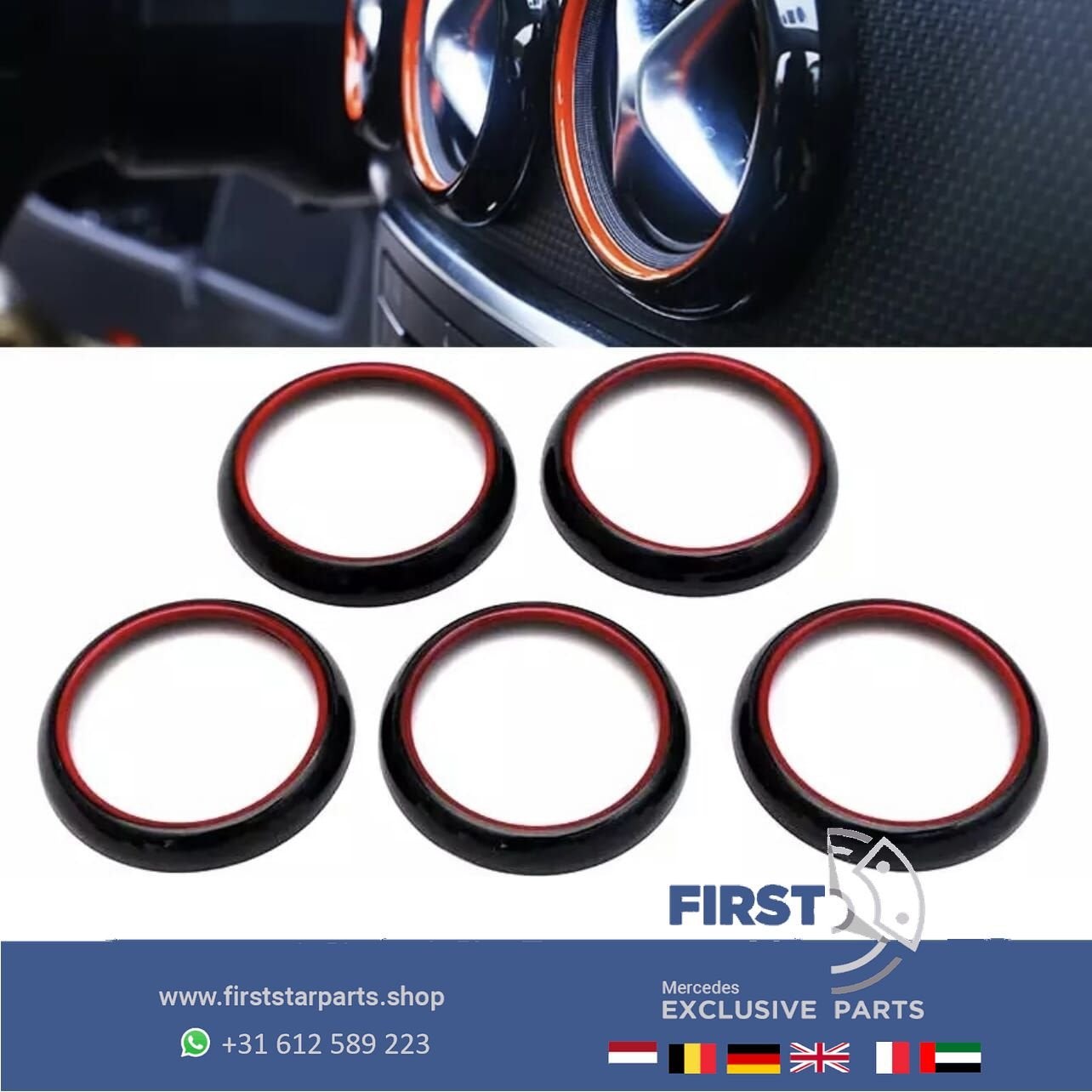RODE AMG LUCHTROOSTER SET voor Mercedes W176 W117 W156 A45 C, Auto-onderdelen, Gebruikt, -, Ophalen of Verzenden, -