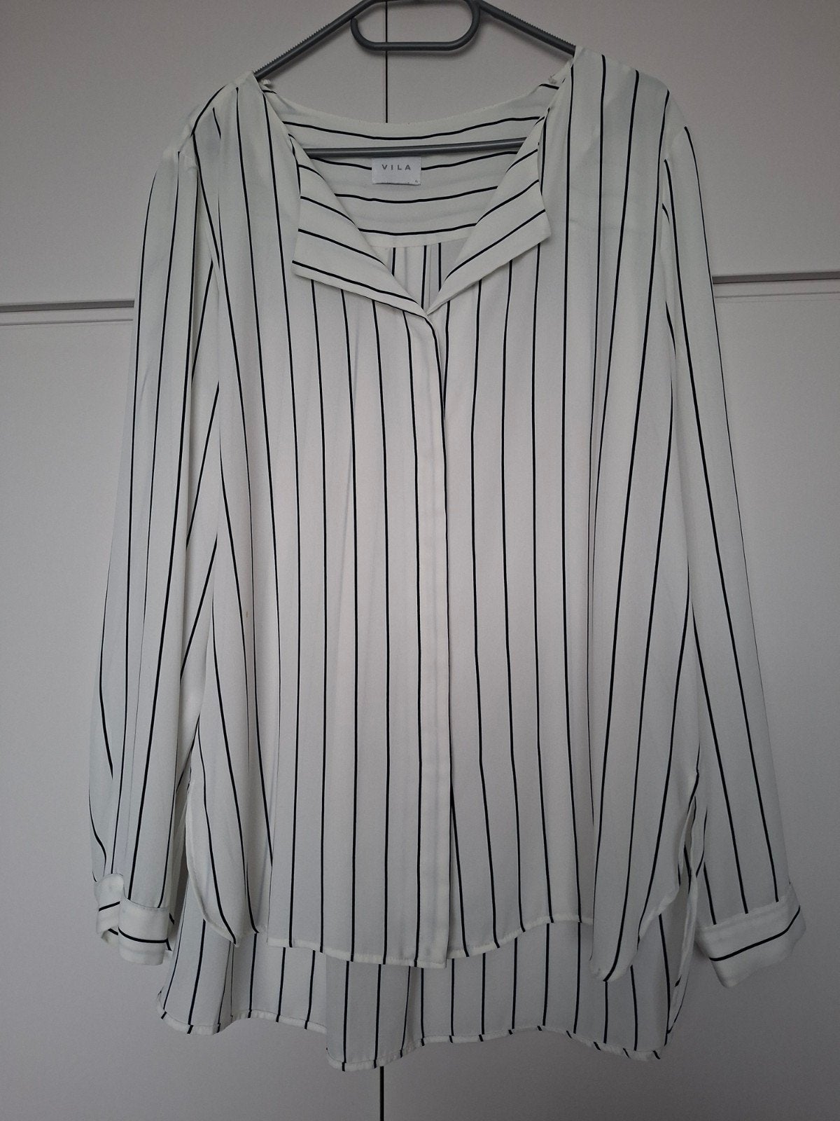 Vila gestreepte blouse wit/donker blauw - Maat XL, Wit, Vila, Maat 46/48 (XL) of groter, Ophalen of Verzenden