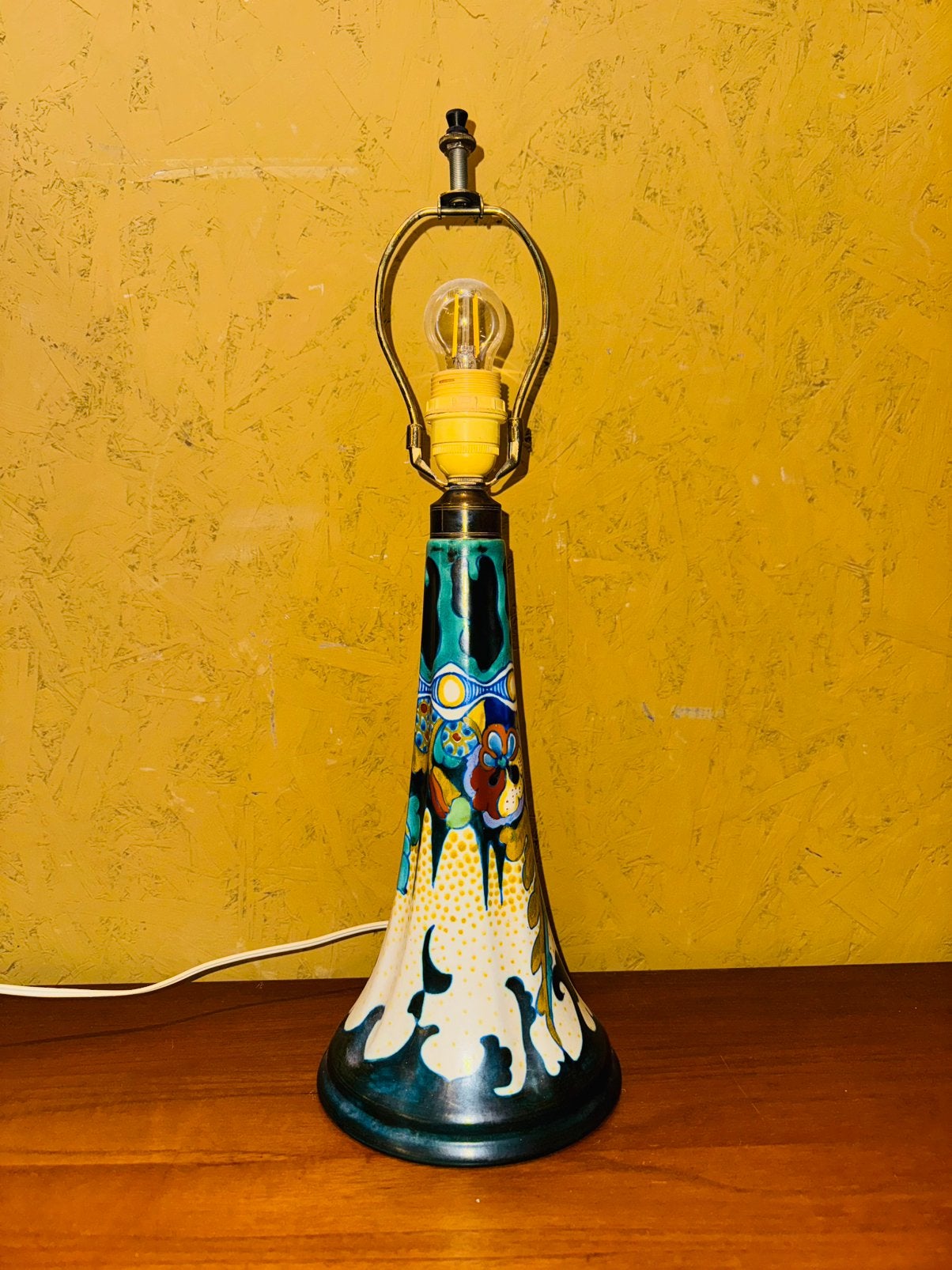 Gouda Plateel decor Corona lamp 0124, Ophalen of Verzenden