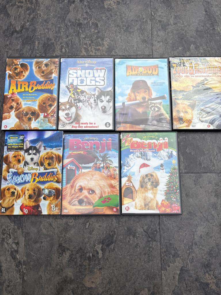 Hondenfilms DVD Boxset: Air Buddies, Snow Dogs, Benji & meer, Gebruikt, Alle leeftijden, Ophalen of Verzenden, Dieren