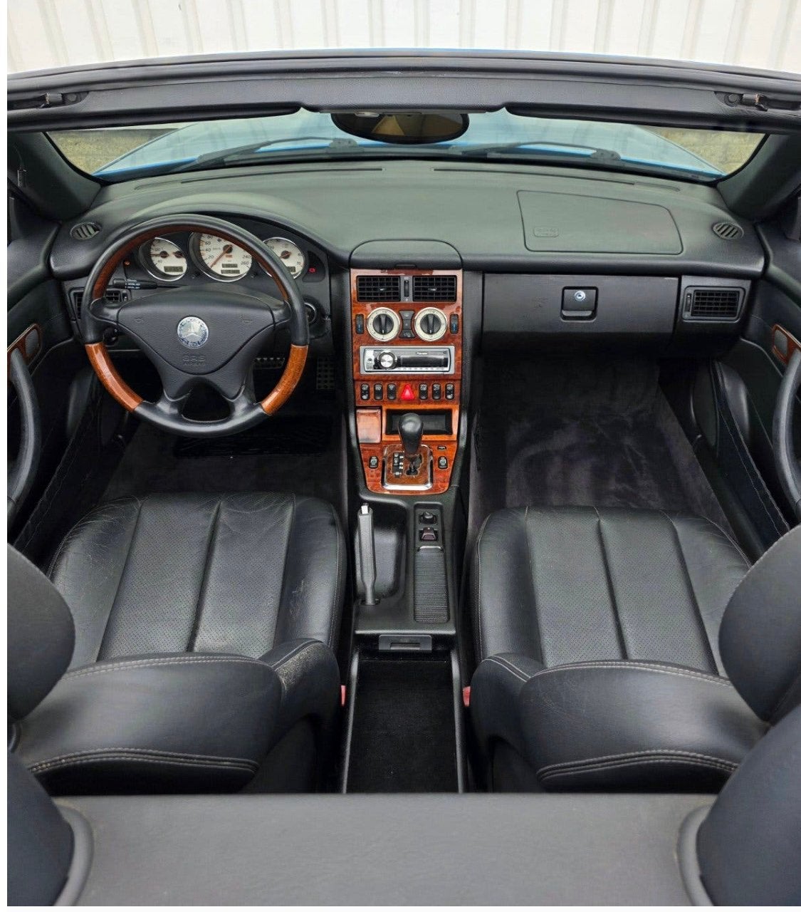 ‼️MERCEDES AMG SLK 320 CABRIO AUTOMAAT 217PK FULL OPTIONS‼️, Automaat, Zwart, Cabriolet, Blauw
