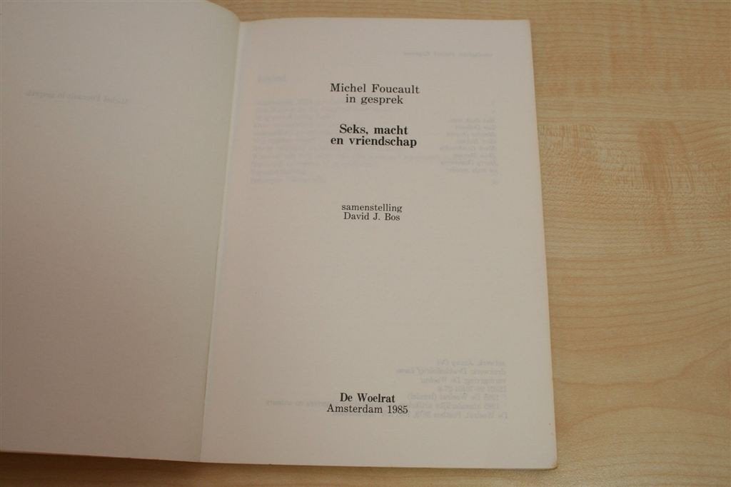 Michel Foucault — Interviews over Seks, Macht & Vriendschap, Ophalen of Verzenden, Gelezen, Overige onderwerpen, Achtergrond en Informatie