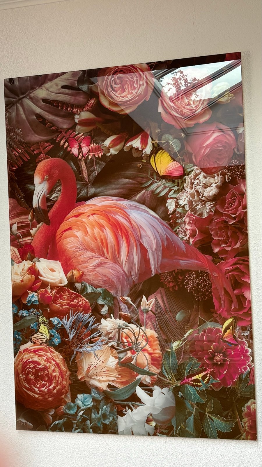 Flamingo Glasprint 80x120 cm, Ophalen, 75 tot 100 cm, 75 – 100, Print