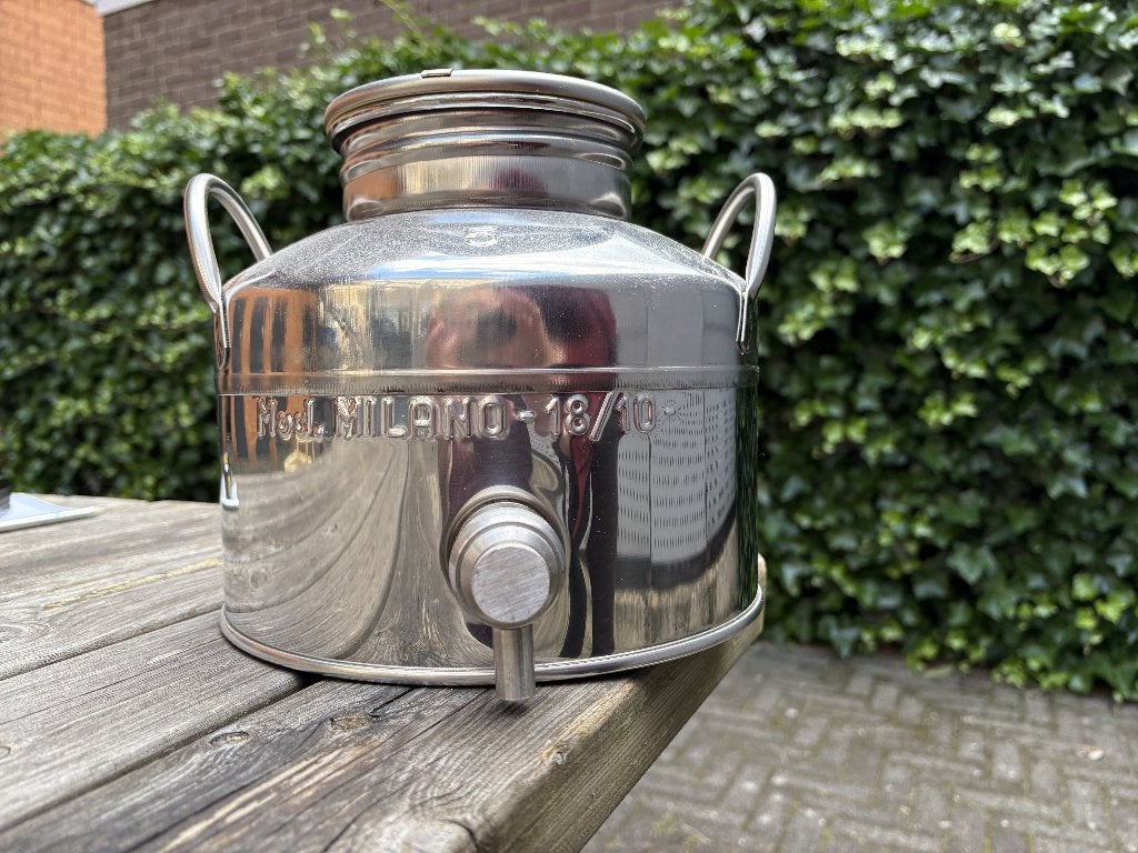 Roestvrijstalen tapcontainer, Huis en Inrichting, Ophalen, Overige typen, Zilver, Zo goed als nieuw